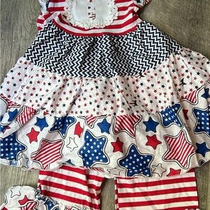 Patriotic Star and Stripes Dress Set